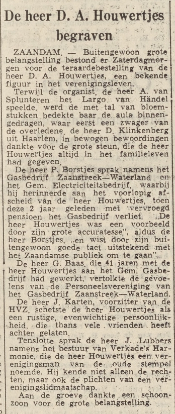 Dirk Aldert Houwertjes begraven